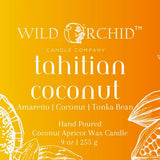 Tahitian Coconut 9 OZ Coconut Apricot Candle - Wild Orchid Candle Company
