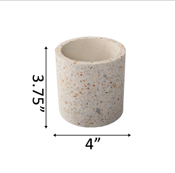 Eruption  Blue Terrazzo Stone Candle with Wooden Wick |Coco Apricot Creme Wax| 10 OZ - Wild Orchid Candle Company